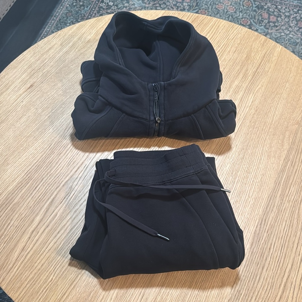 Lululemon scuba oversized half zip hoodie black M/L and scuba jogger size 8